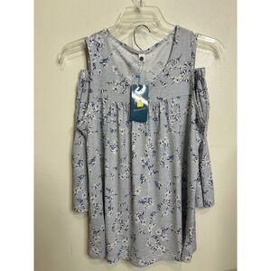 DreamFish Floral Print 2 Piece Cold Shoulder Top & Shorts‎ Lounge Set L